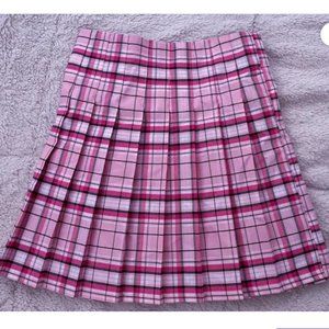 Womens Pink Plaid Tennis Skirt